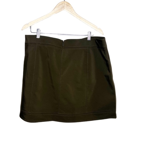 New with Tag Express Olive Green Hip Pocket Formal Business Casual Mini Skirt - Picture 12 of 16